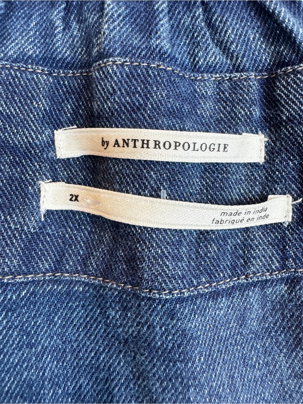 Anthropologie | Blue Denim Somerset Tiered Mini Dress, 2X - Picture 5 of 13